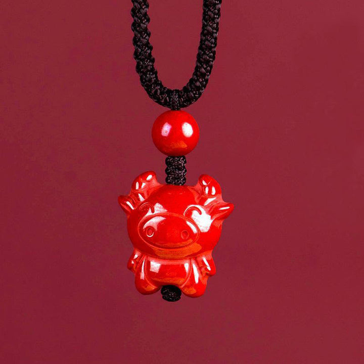 Kette Zinnober Pferd Chinesischer Zodiak – Segen