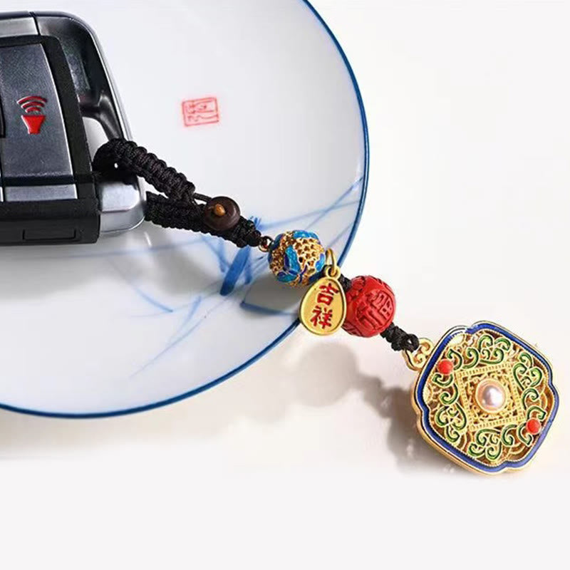 Schlüsselanhänger Fu Ruyi Glücksbringer Cloisonné Autoschlüssel Feng Shui spirituell