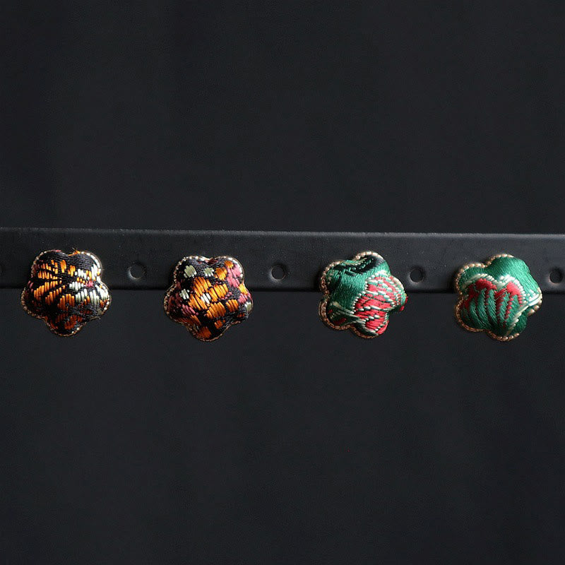 Ohrringe Songbrocade Blume Balance bestickt bunt Boho Schmuck spirituell Ohrstecker