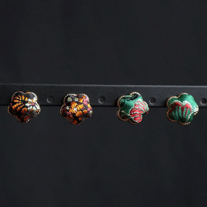 Ohrringe Songbrocade Blume Balance bestickt bunt Boho Schmuck spirituell Ohrstecker