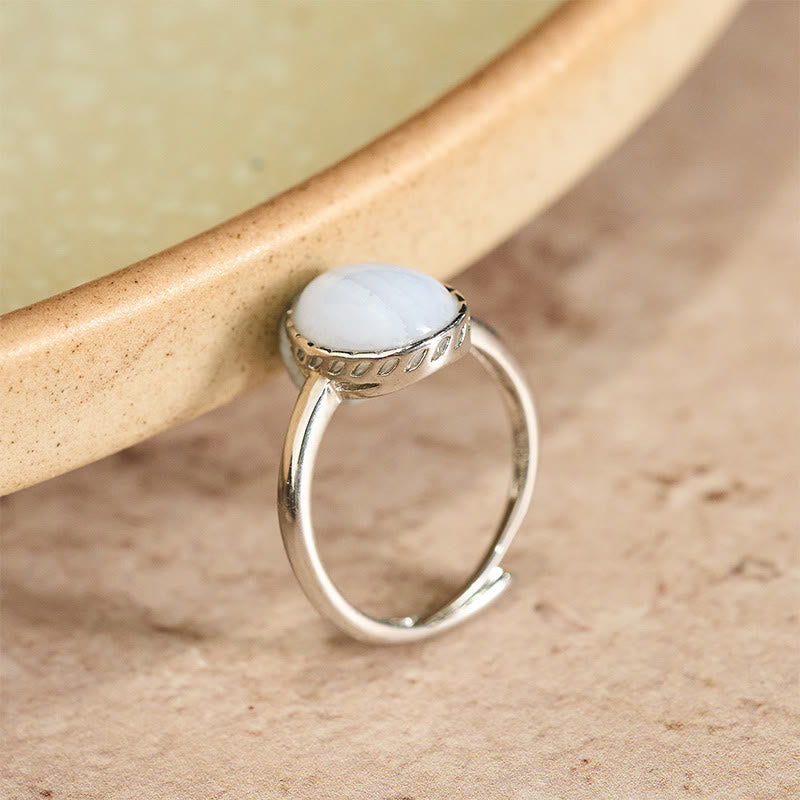 Ring Achat – Balance aus Silber mit weißem Achat Stein elegante Fassung