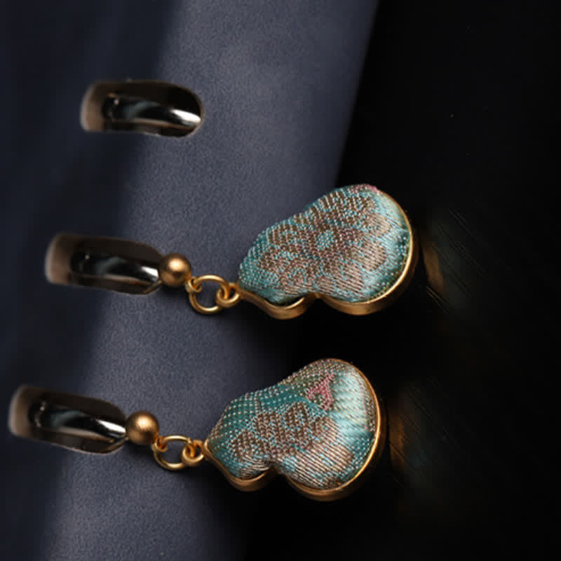 Ohrringe Brokat Kürbis Blüten – Segen türkis gold Boho Schmuck spirituell