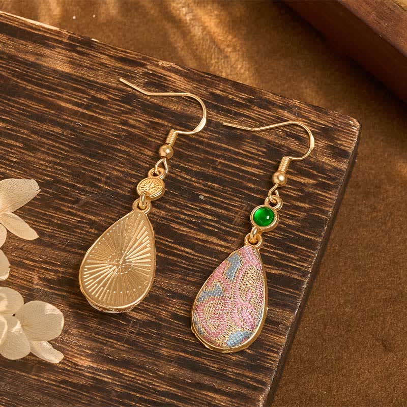 Ohrringe Songbrokat Jade Tropfen Harmonie gold spiritueller Boho Schmuck