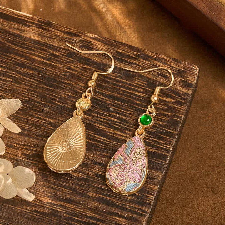 Ohrringe Songbrokat Jade Tropfen Harmonie gold spiritueller Boho Schmuck
