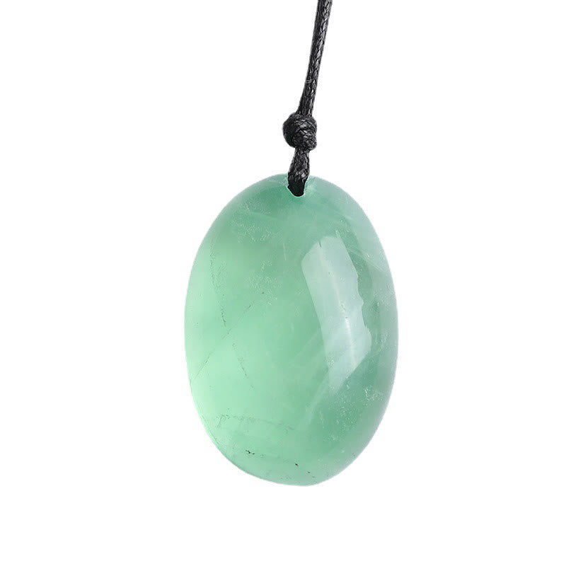 Grüner Fluorit Anhänger Kette Naturstein Buddha Schmuck