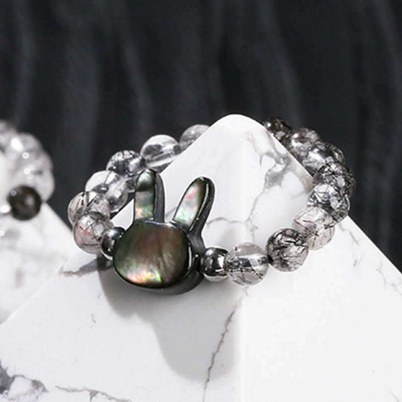Pixiu Ring Rutilquarz Tridacna Schutzring Kupfer Fengshui Glück Wohlstand