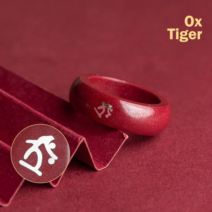 Ring Zinnober Chinesisches Pferdjahr – Segen