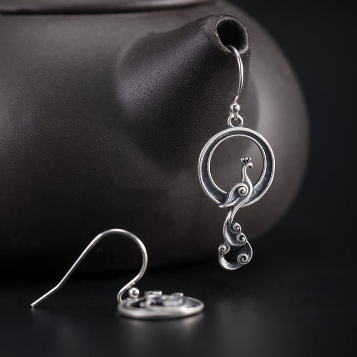 Ohrringe Sterlingsilber Pfau – Glück Boho Schmuck spirituell Ohrhänger