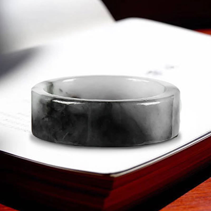 Schwarzer Jade Ring Glück Wohlstand Fengshui Schutz Fingerring