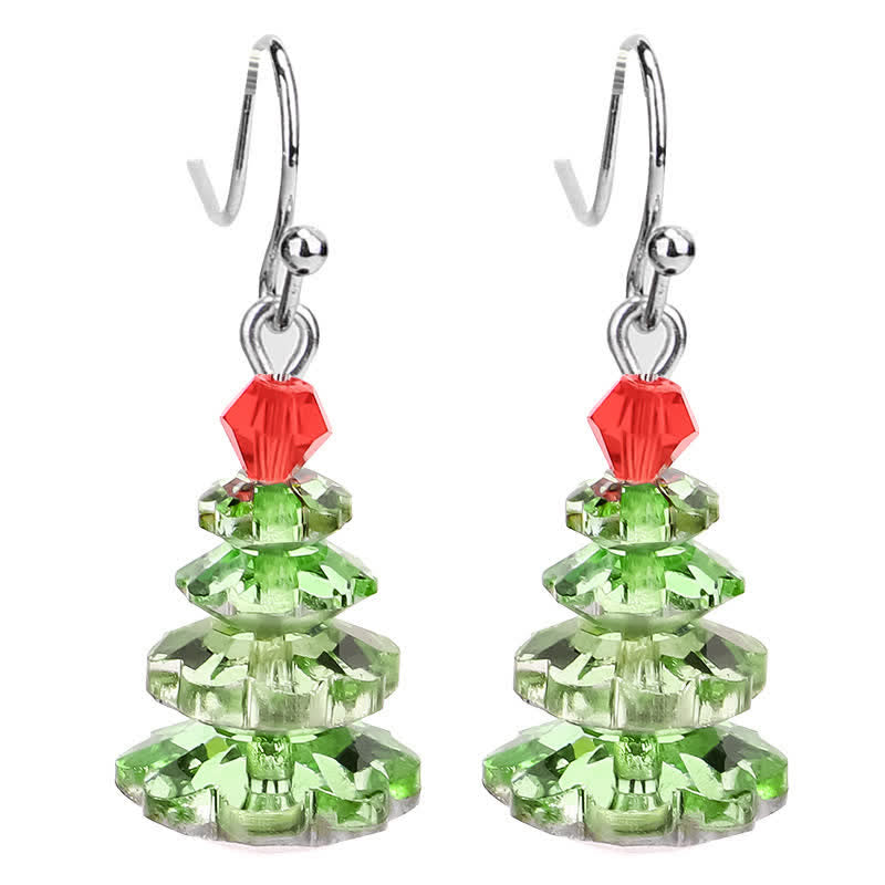 Ohrringe Amethyst Weihnachtsbaum grün Kristall Ohrhänger festlich Schmuck Weihnachten