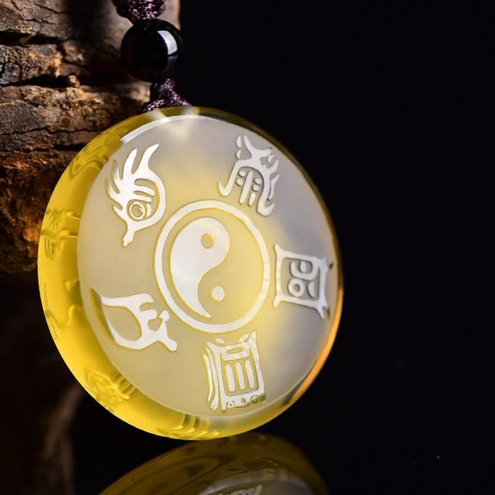 Schlüsselanhänger Yin Yang Liuli Kristall