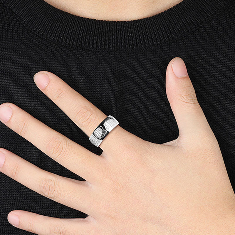 Herzsutra Ring Kupfer Fengshui Schutz am Finger getragen Glück