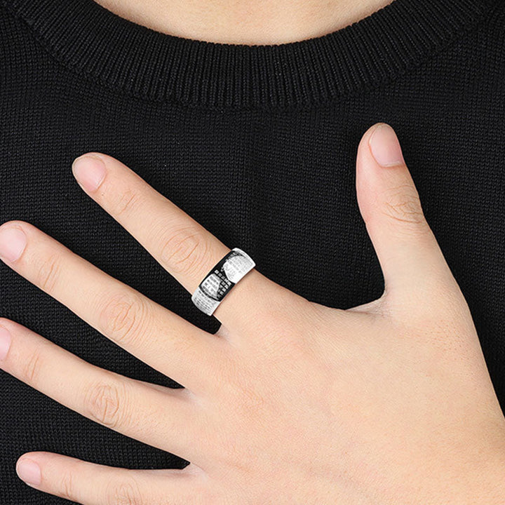 Herzsutra Ring Kupfer Fengshui Schutz am Finger getragen Glück