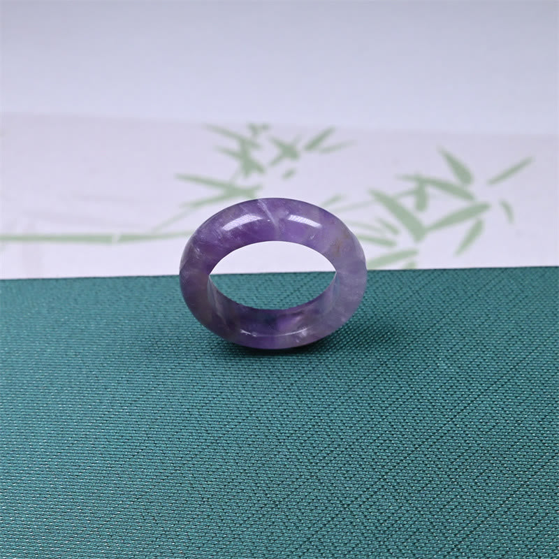 Ring Amethyst – Klarheit violett poliert Heilstein Chakra Energie
