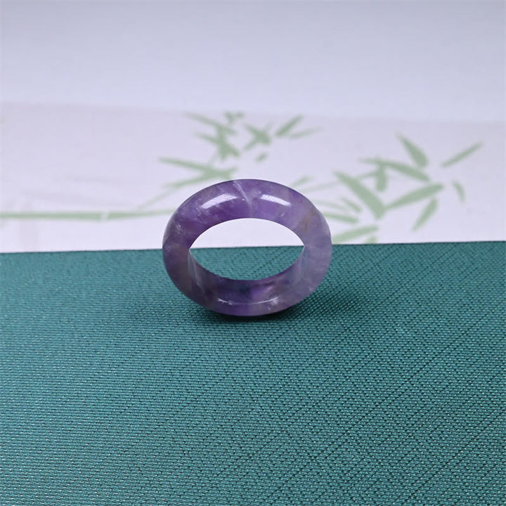 Ring Amethyst – Klarheit violett poliert Heilstein Chakra Energie
