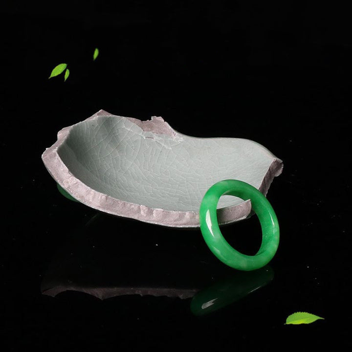 Grüner Jade Buddha Ring Fülle Glück Harmonie Schutzstein
