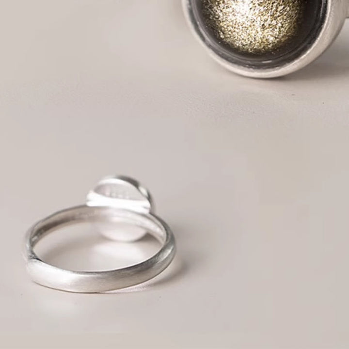 Ring 925 Silber mit Obsidian Stein Pixiu Wohlstand Glück