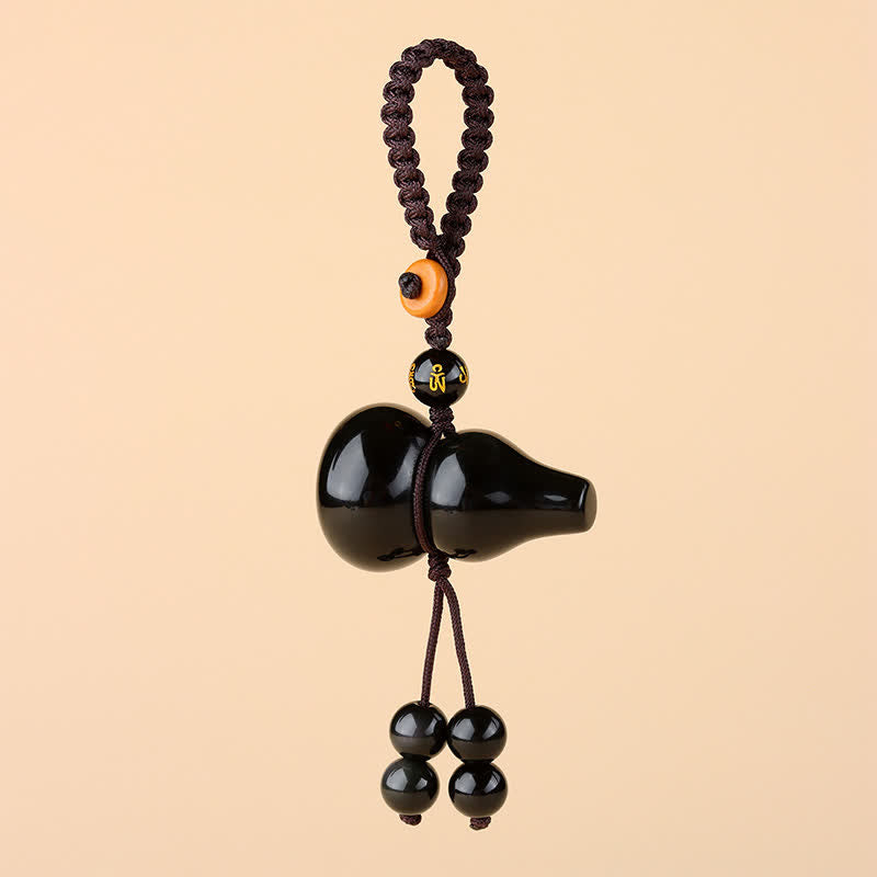 Schlüsselanhänger Regenbogen-Obsidian Kürbis – Schutz Glücksbringer Feng Shui spirituell