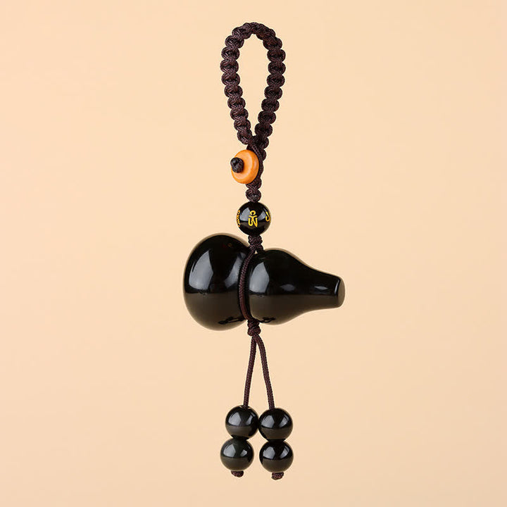 Schlüsselanhänger Regenbogen-Obsidian Kürbis – Schutz Glücksbringer Feng Shui spirituell
