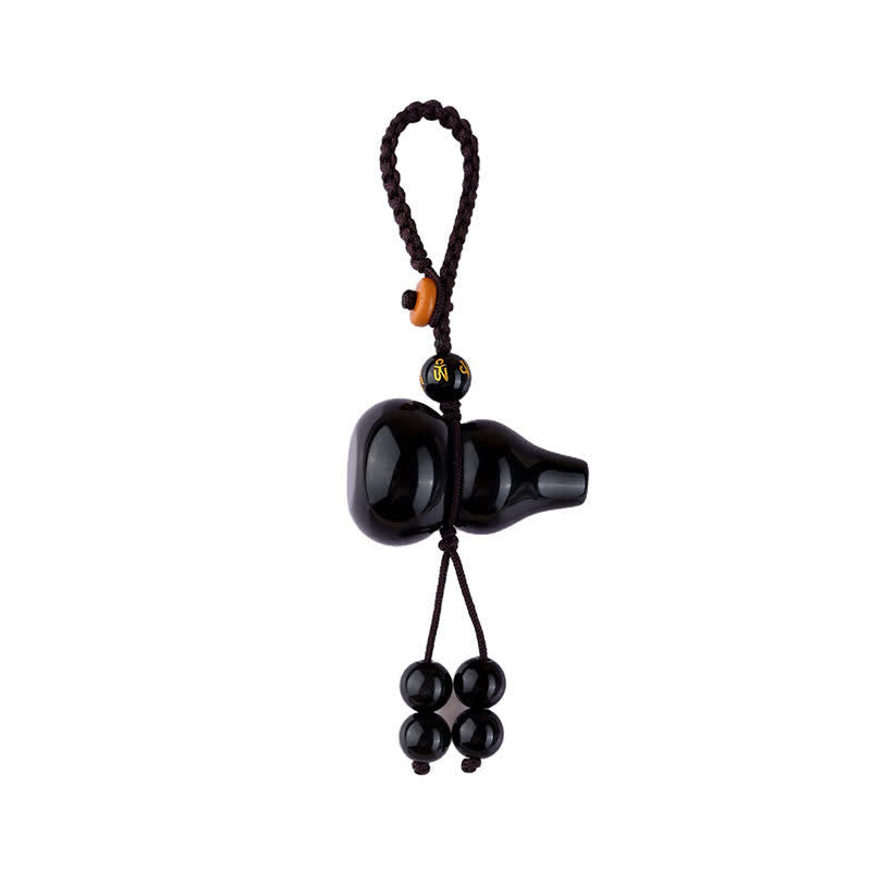 Schlüsselanhänger Regenbogen-Obsidian Kürbis Schutz Mantra-Perlen spirituelles Glücksamulett