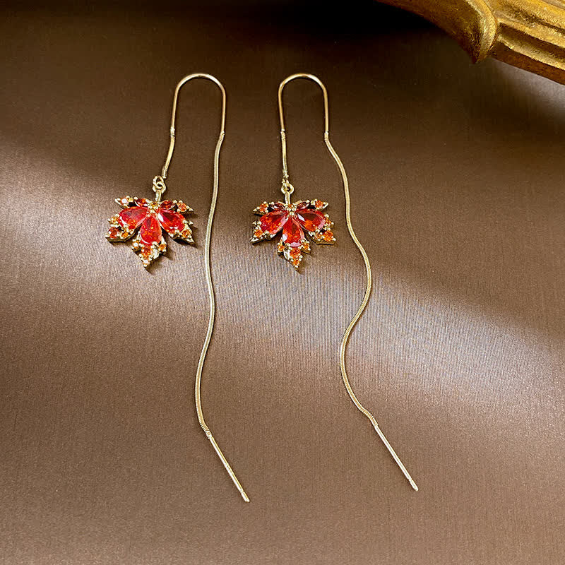 Ohrringe Ahornblatt Zirkonia Earrings