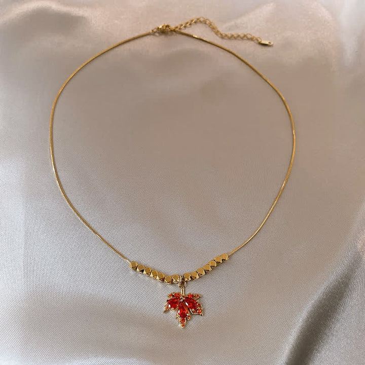 Ohrringe Ahornblatt Zirkonia Necklace