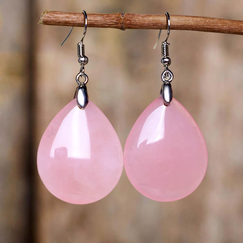 Ohrringe Aventurin Tropfen – Heilung Pink Crystal