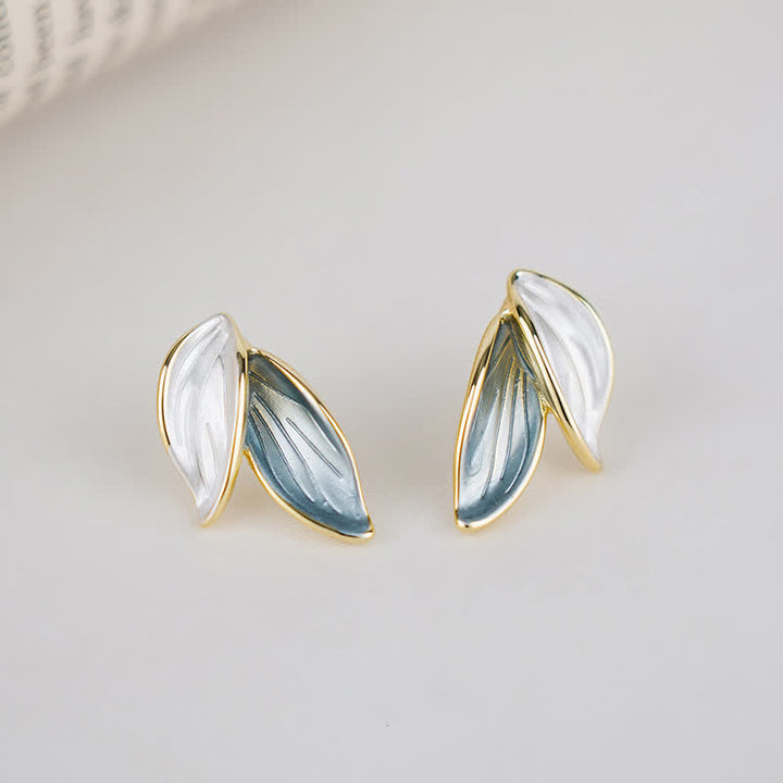 Ohrringe Blatt Kupfer Stud Earrings