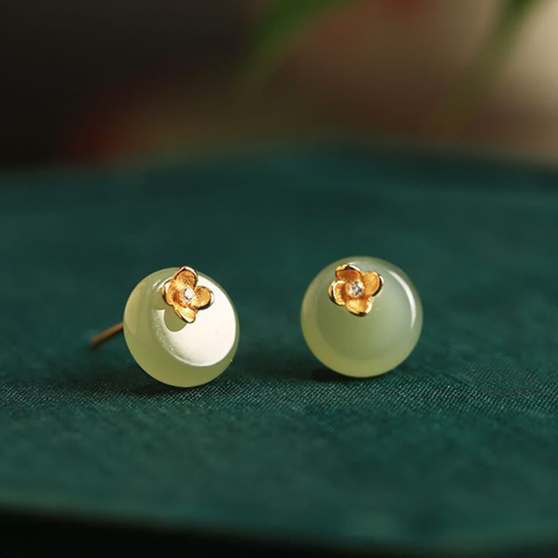 Ohrringe Cyanjade Blume – Harmonie