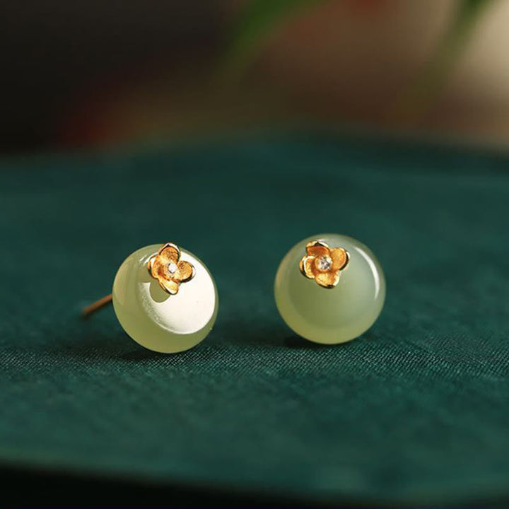 Ohrringe Cyanjade Blume – Harmonie