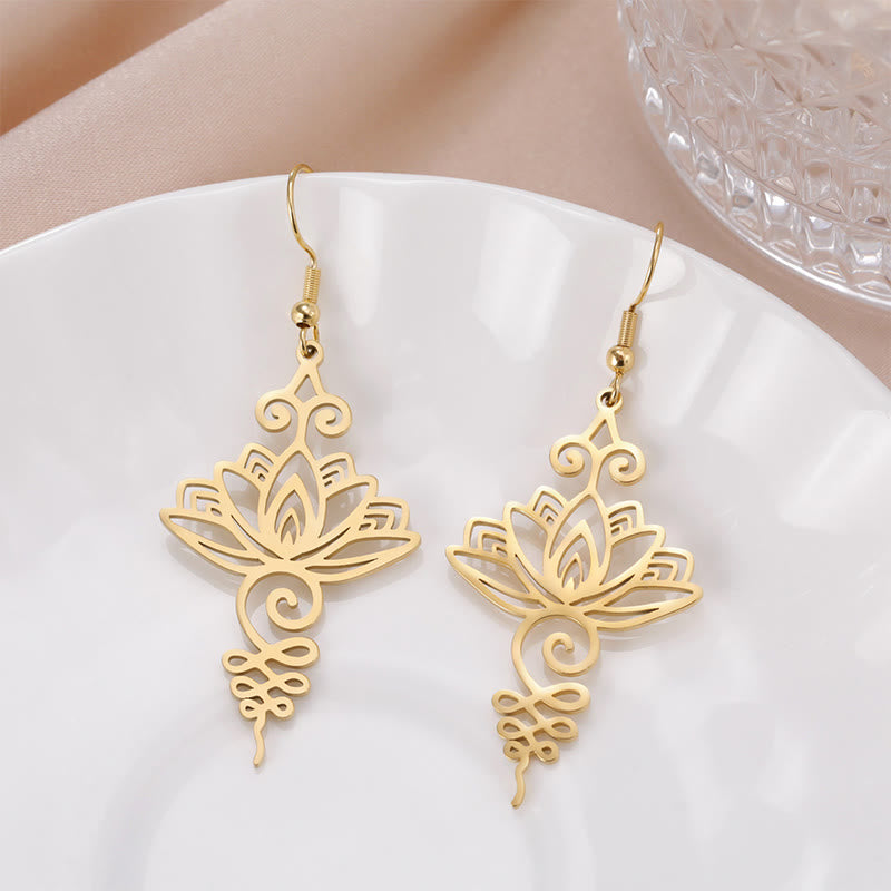 Ohrringe Edelstahl Lotus Gold