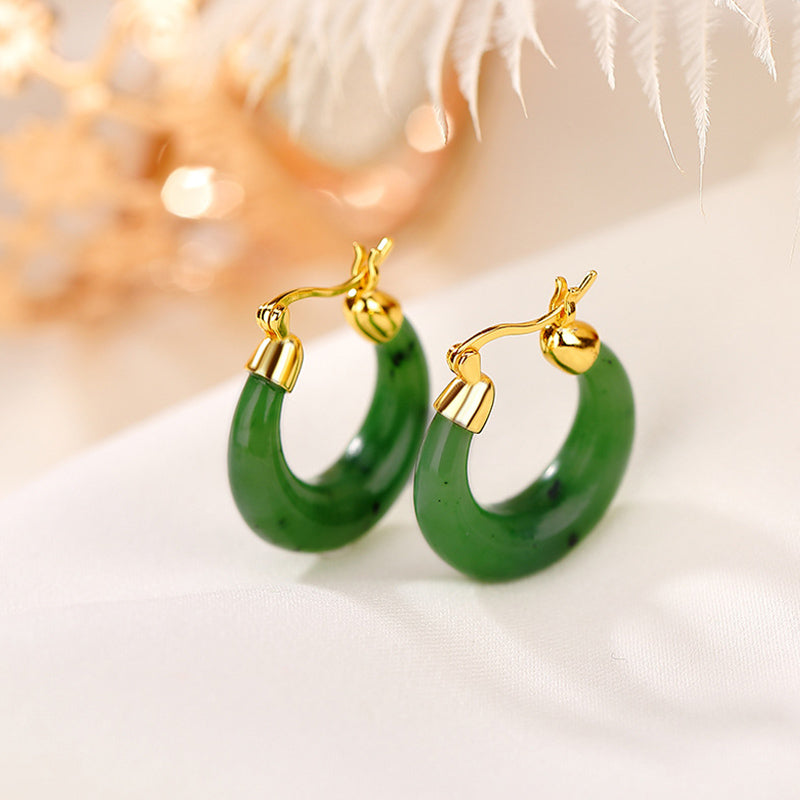 Ohrringe Hetian Jade – Glück