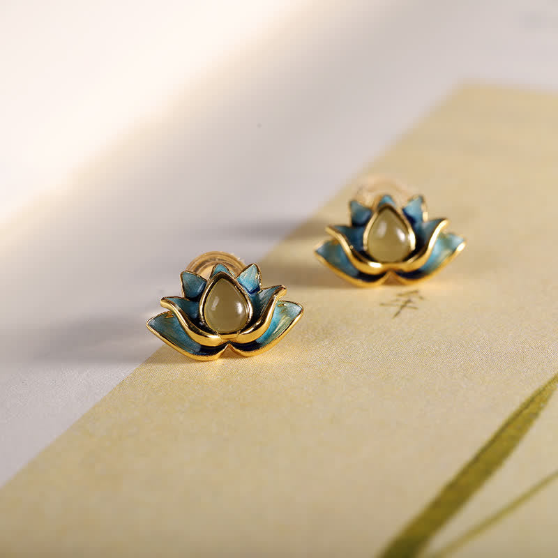 Ohrringe Hetian-Jade Lotus – Erfolg