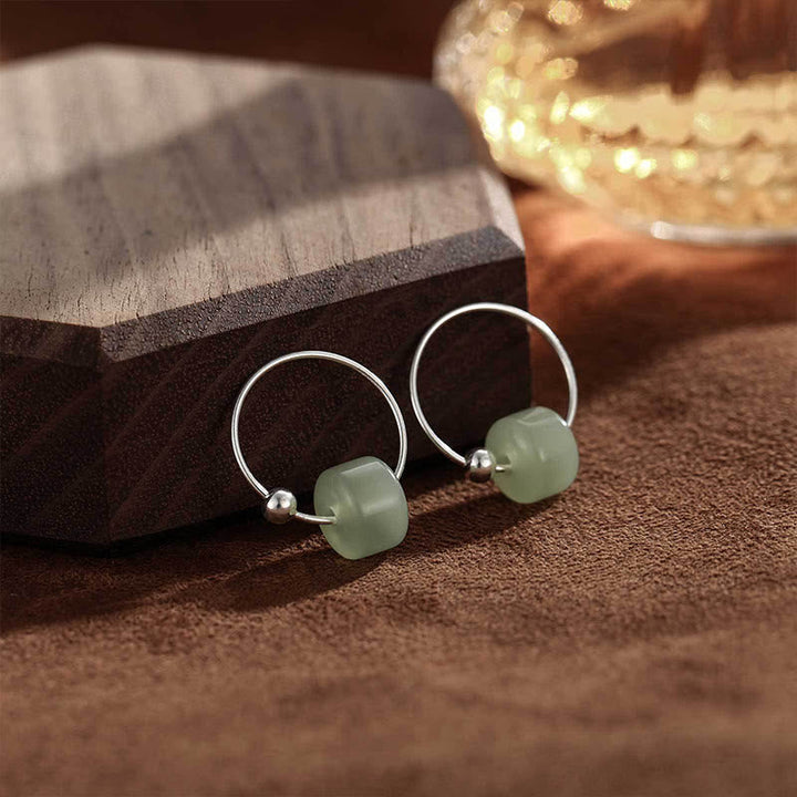 Ohrringe Hetian-Jade Silber – Wohlstand