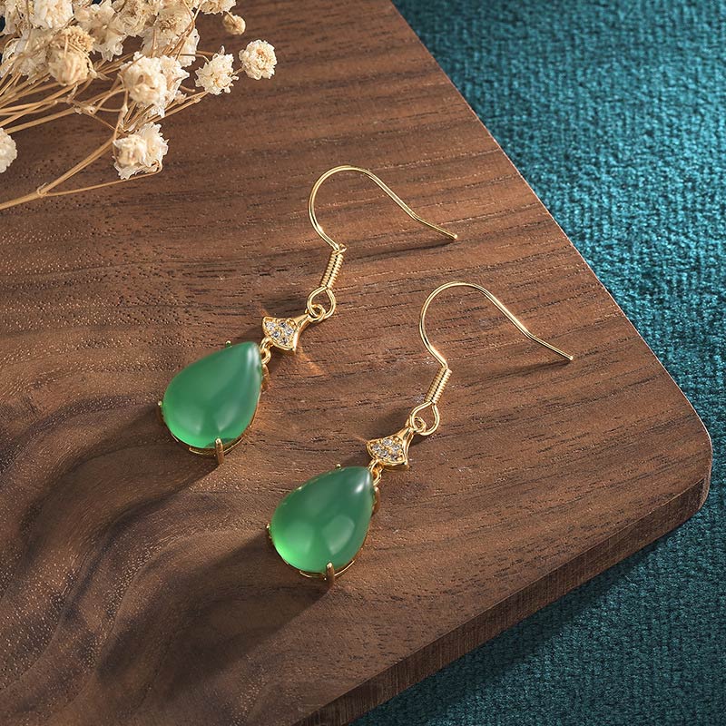 Ohrringe Jade Tropfen – Glück
