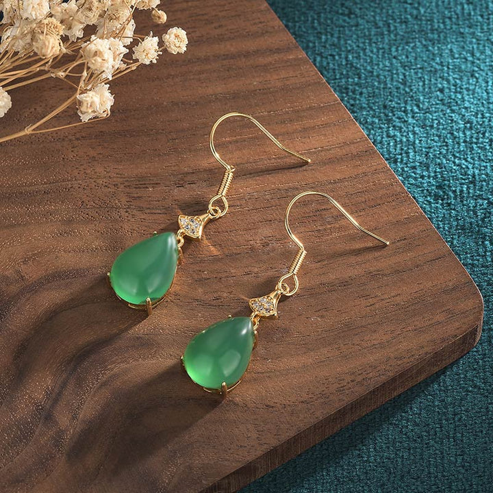 Ohrringe Jade Tropfen – Glück