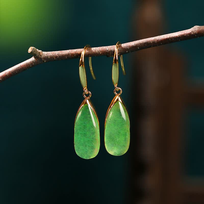 Ohrringe Jade Tropfen – Schutz