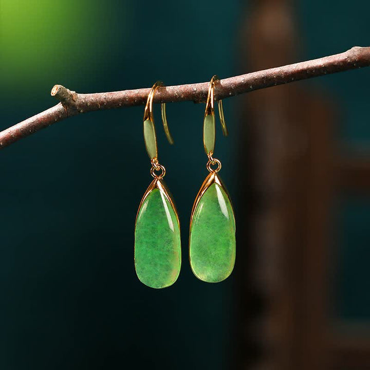 Ohrringe Jade Tropfen – Schutz