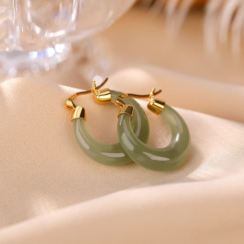 Ohrringe Jade – Wohlstand & Glück Cyan Jade
