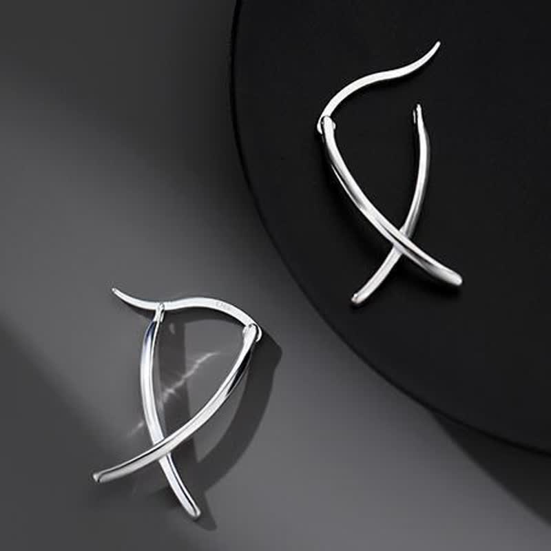 Ohrringe Kupfer Kreuz Geometrisch Silver