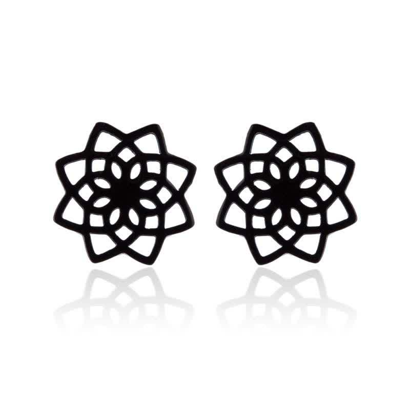 Ohrringe Lotus Tibetisch – Neubeginn Black