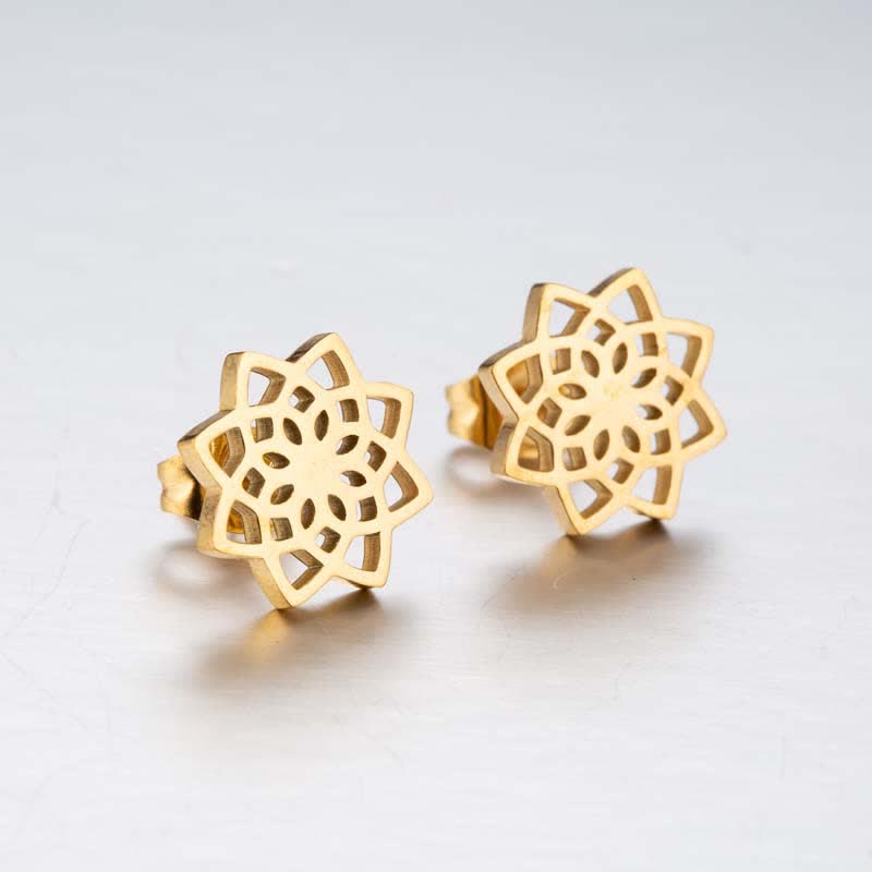 Ohrringe Lotus Tibetisch – Neubeginn Gold