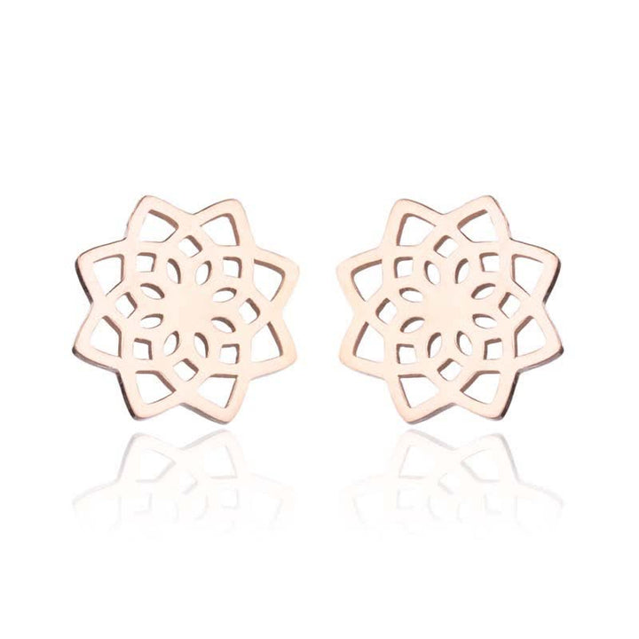 Ohrringe Lotus Tibetisch – Neubeginn Rose Gold