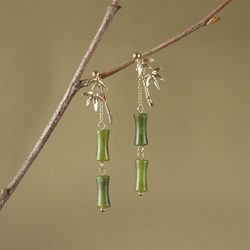 Ohrringe Peridot Bambus – Glück & Wachstum