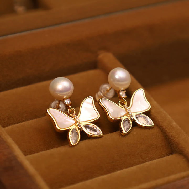 Ohrringe Perle Schmetterling Aufrichtigkeit Sea Shell