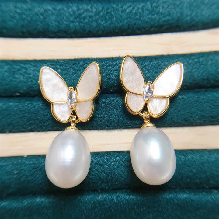 Ohrringe Perle Schmetterling – Optimismus