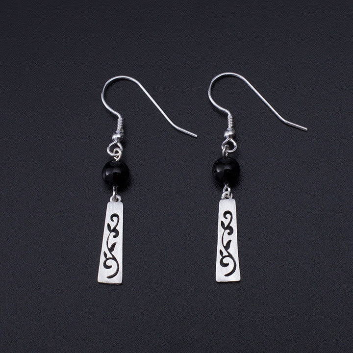 Ohrringe Schwarzer Onyx Ranke – Schutz