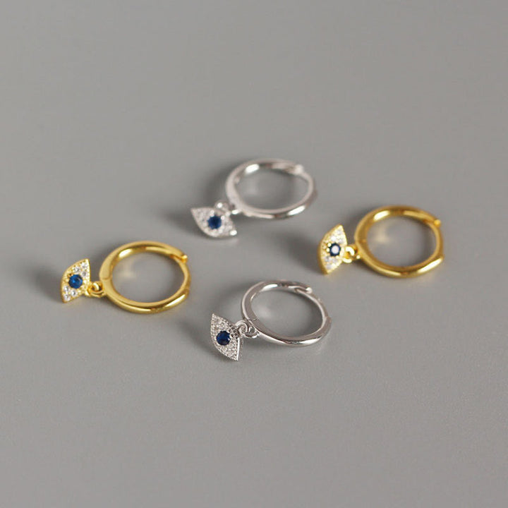 Ohrringe Silber Evil Eye Schutz Segen Creolen Boho Schmuck spirituell