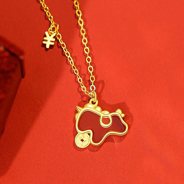 Ohrringe Silber Pferd Achat – Schutz Golden Horse Necklace