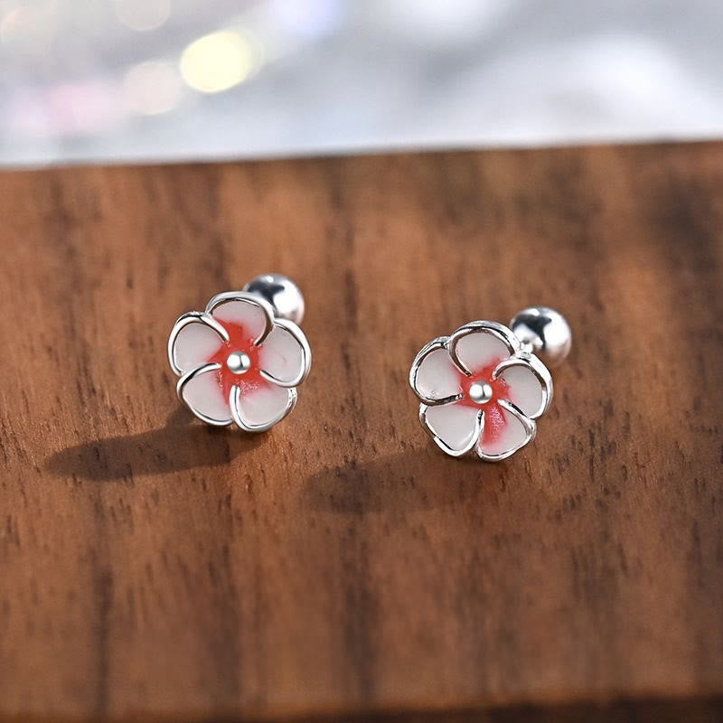 Ohrringe Silber Pfirsichblüte – Segen
